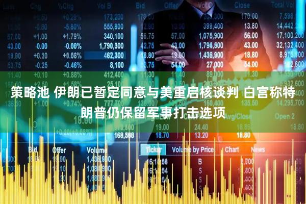 策略池 伊朗已暂定同意与美重启核谈判 白宫称特朗普仍保留军事打击选项